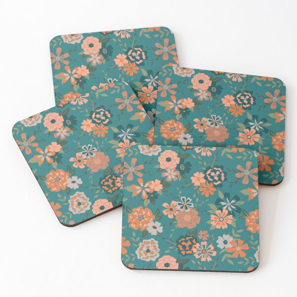 Item preview, Teal Viney Floral designed and sold by StudioPosies.