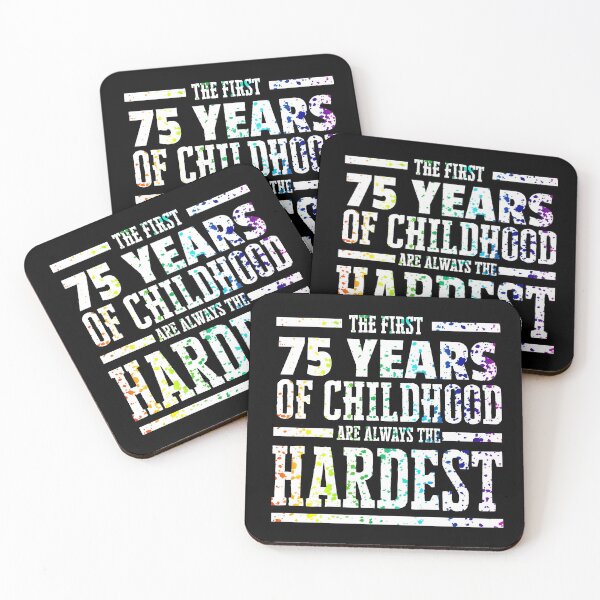 Item preview, Rainbow Splat First 75 Years of Childhood Always the Hardest   Funny Birthday Gift Idea designed and sold by Orange Pieces.