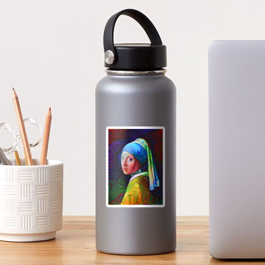 DeepDreamed "Girl with a Pearl Earring" Sticker