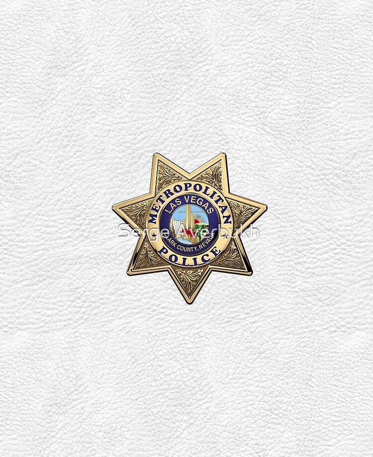 Las Vegas Metropolitan Police Department - LVMPD Badge over White Leather |  iPad Case & Skin