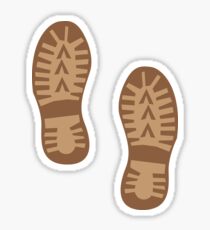 Brown hiking boots print Sticker