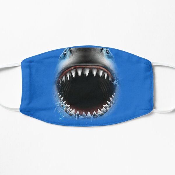 Shark Face Masks Redbubble - swimming version of mr bruce jaws roblox