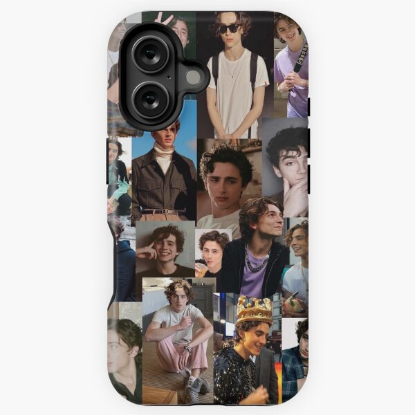 Vista previa del artículo con la obra «Collage de Timothée Chalamet», diseñado y vendido por LucidStickers.