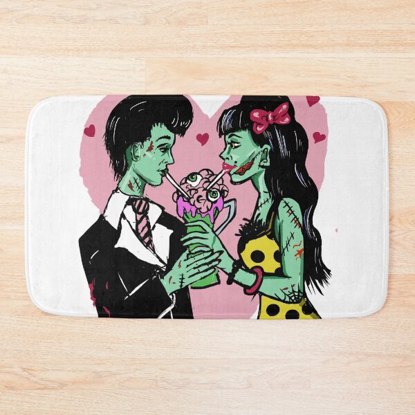 Item preview, Zombie Lovers Drinking Milkshake Retro Kitsch Fifties Teddy Boy Style designed and sold by lunaelizabeth.