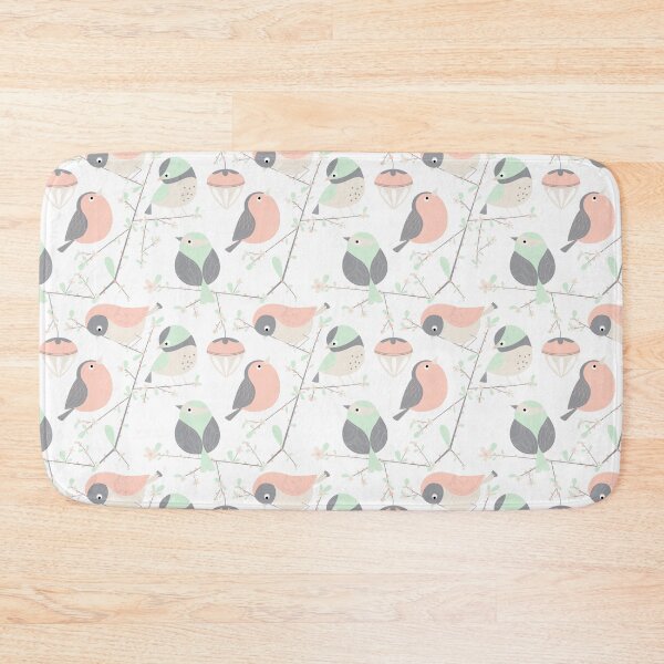 Item preview, cute birds on branch repeat  pattern designed and sold by Angela Sbandelli.