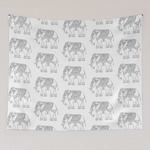 Item preview, Ganesh Black and White Elephant Lord designed and sold by raliceyoga.