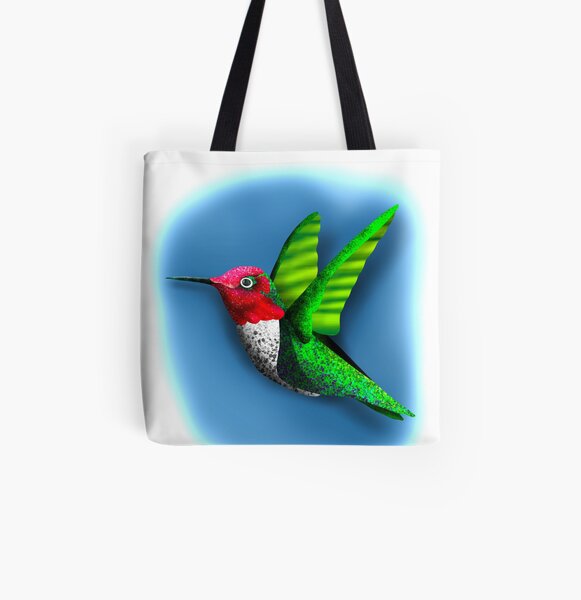 Textured Hummingbird All Over Print Tote Bag