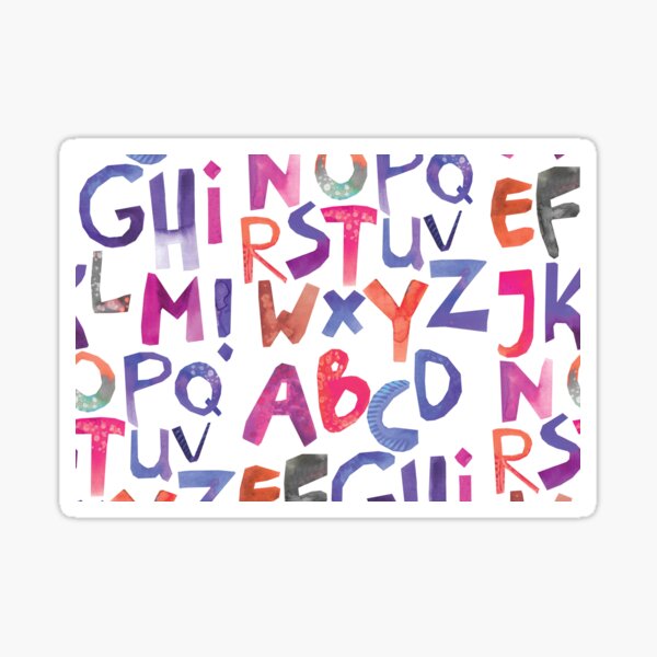 Item preview, Watercolor Alphabet Letters Pattern designed and sold by MarketFreshTees.