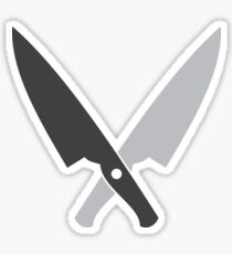 Crossed chef knives (Two knife) Sticker
