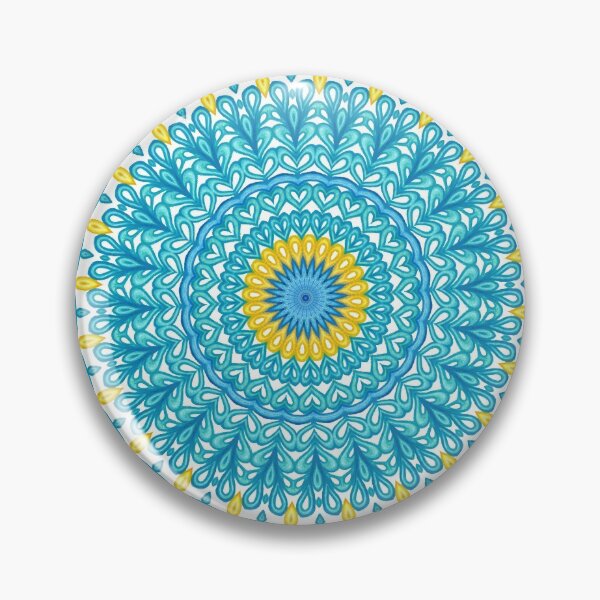 Artikelvorschau, Bunte Türkis-blaue gelbe Mandala-Blumenmuster entworfen und verkauft von Sunfreestar.