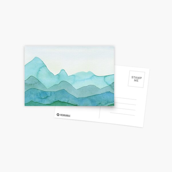 Item preview, Mountains in green, turquoise, blue designed and sold by christianmerz.