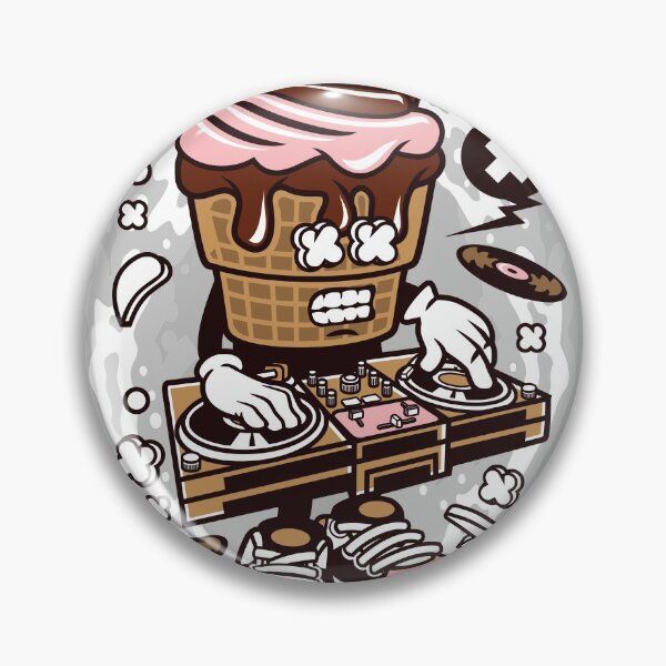 Item preview, DJ Ice Cream Cartoon Character - Tshirt design for people who love Dance-Club-Music-Party-Fun! designed and sold by Nickelparis.
