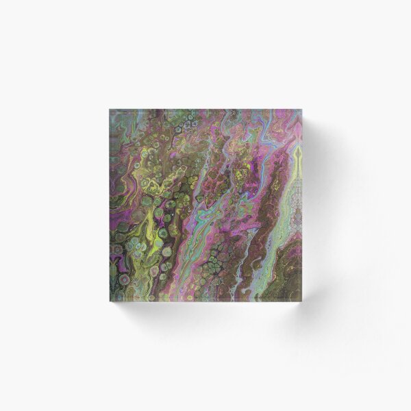 Green Pour Inverted 7 Acrylic Block