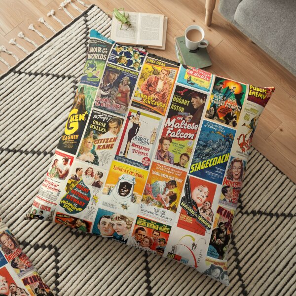 Classic Movie Poster Collage Floor Pillow