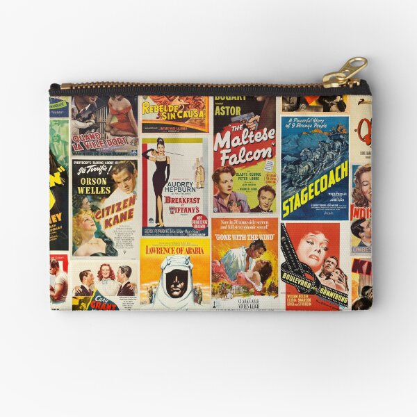 Classic Movie Poster Collage Zipper Pouch
