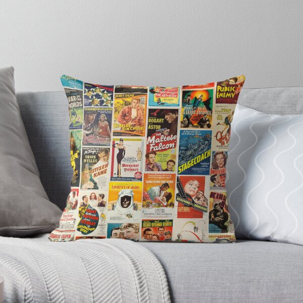 Classic Movie Poster Collage Throw Pillow