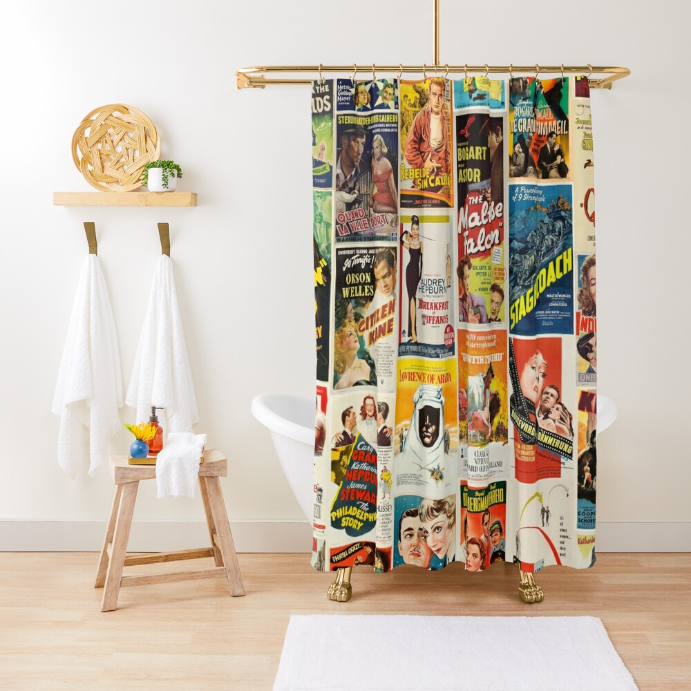 Classic Movie Poster Collage Shower Curtain