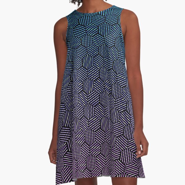 Hexagon Rotation Pattern A-Line Dress