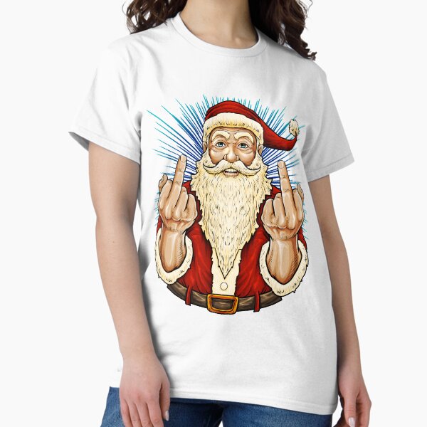 Item preview, Santa Middle Finger Flip Off | St. Nick Christmas Profanity T-Shirt designed and sold by JakesRWild.