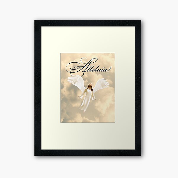 Alleluia Angel Floating in the Clouds Framed Art Print