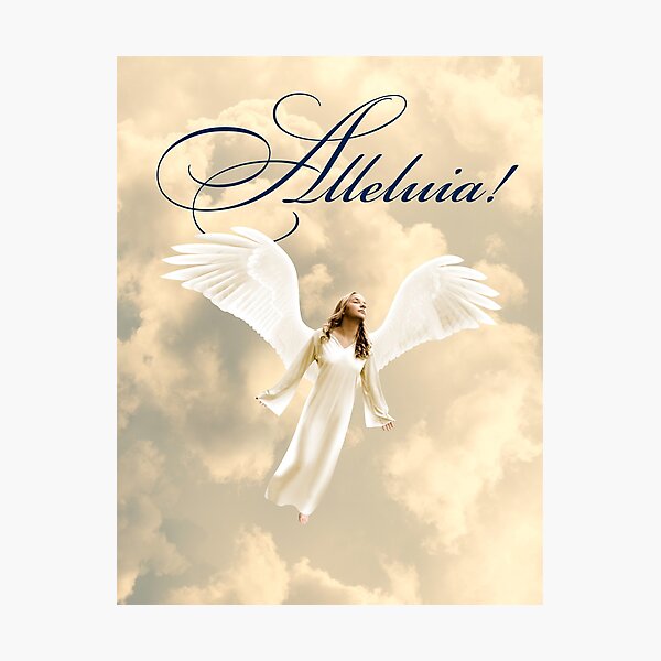 Alleluia Angel Floating in the Clouds Photographic Print