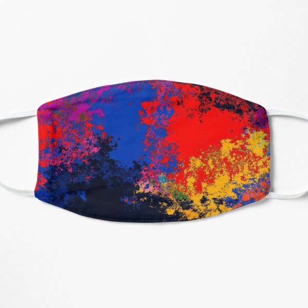 Colorful Paint Splatter Red Blue Yellow Black Pattern Mask