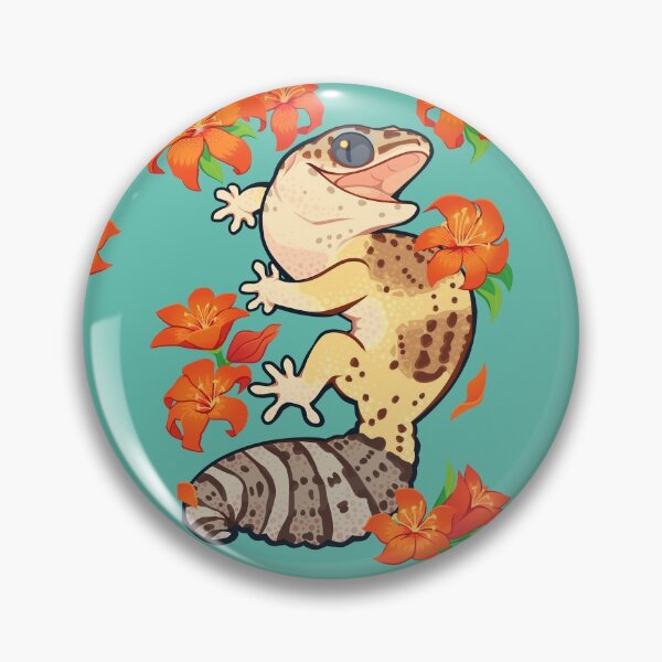 Fire lily gecko Pin