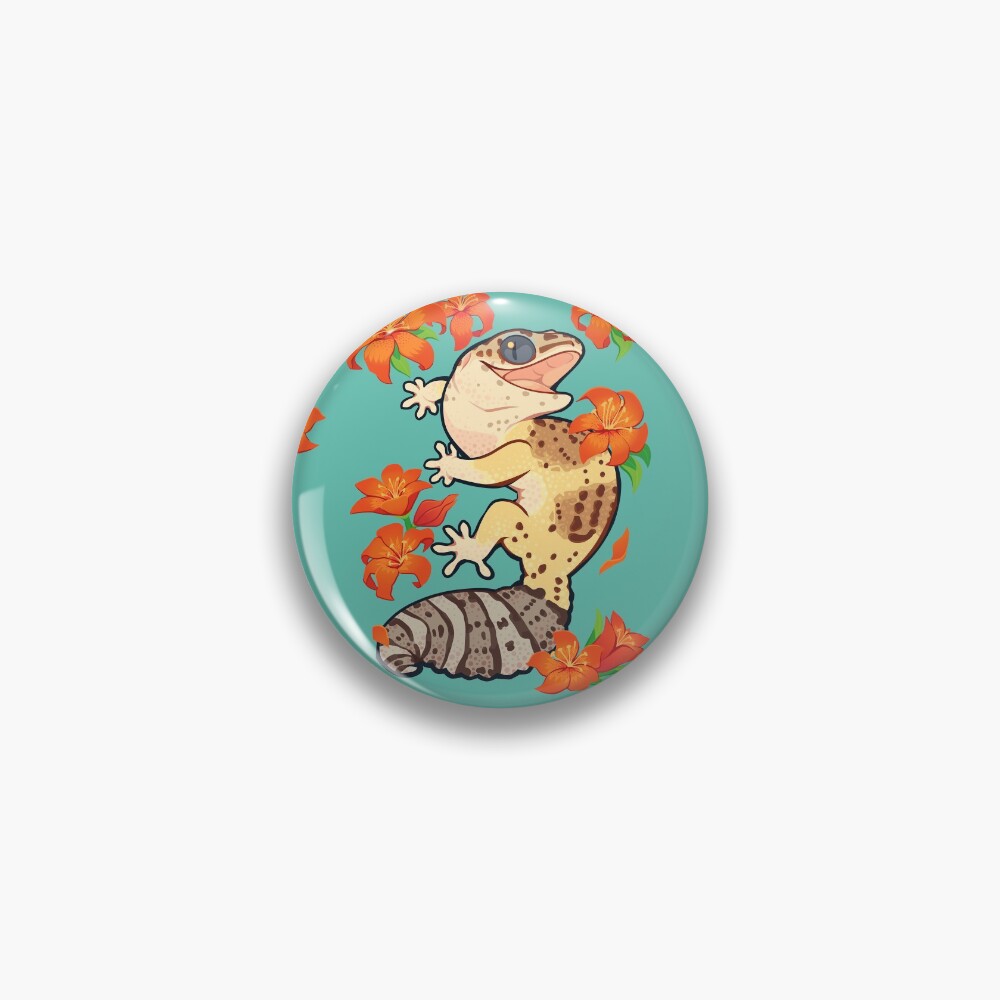 Fire lily gecko Pin