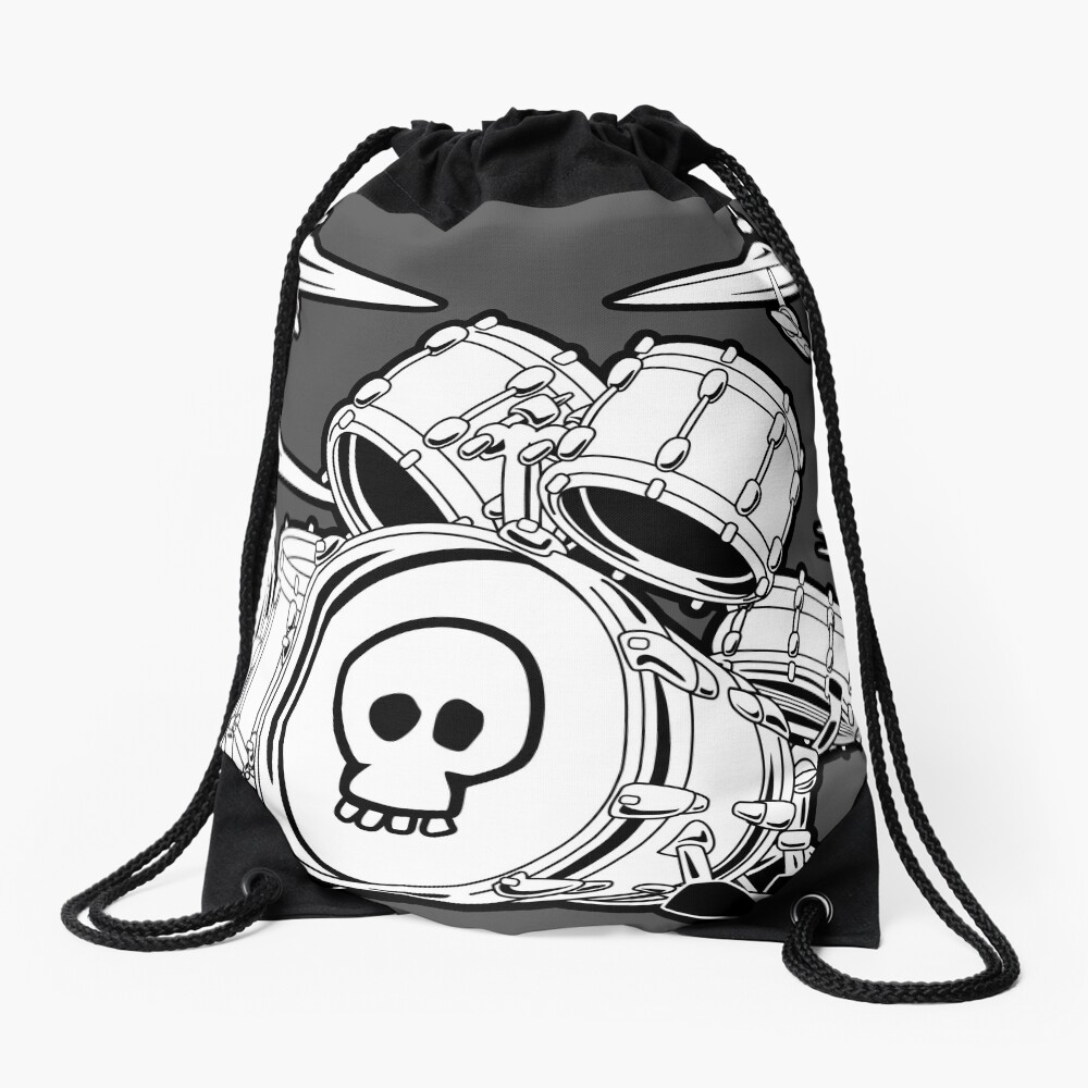 Drum Set Cartoon Drawstring Bag
