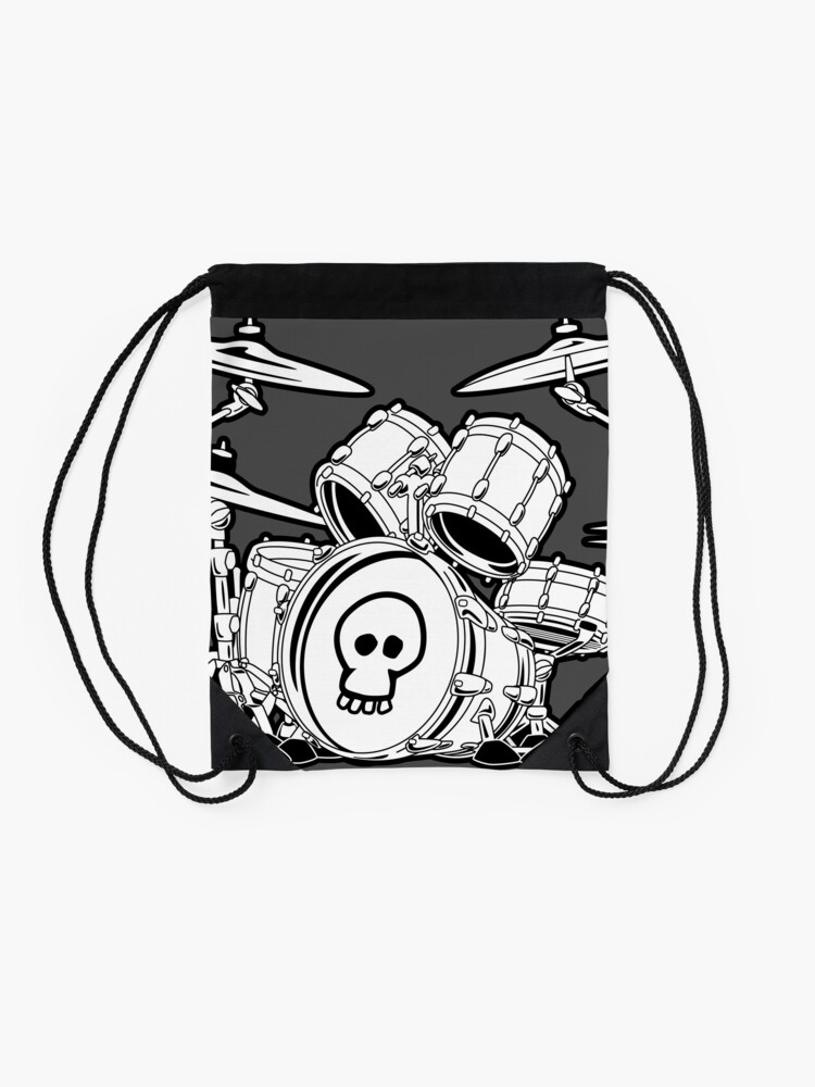 Alternate view of Drum Set Cartoon Drawstring Bag