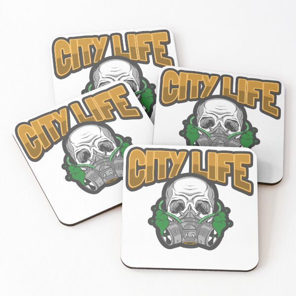 Item preview, City Life | Funny Gas Mask Wearing Skull designed and sold by JakesRWild.