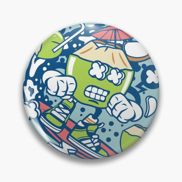 Item preview, Coconut Surfer Cartoon Character hanging ten on a six foot wave ! designed and sold by Nickelparis.