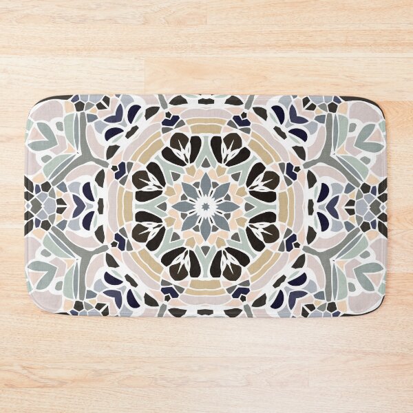 Item preview, Floral Multicolored Mandala with Light Linen Texture designed and sold by Kelly Dietrich Mandala & Fractal Art.