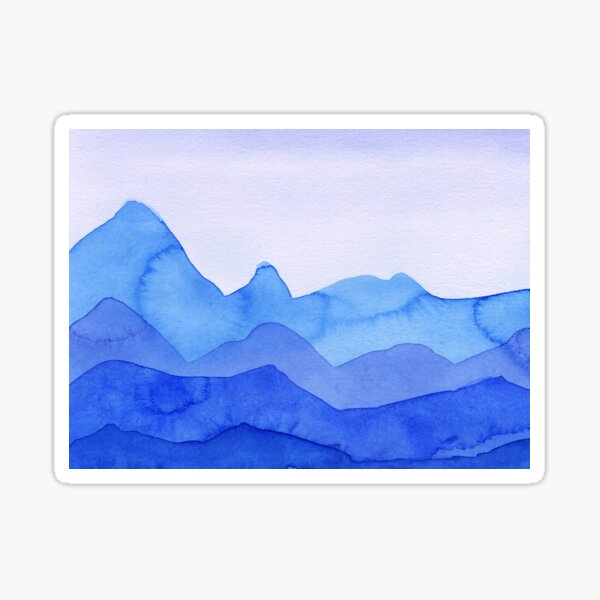 Berge in Blau, Türkis, Azure Sticker