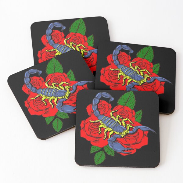 Aperçu de l'œuvre Scorpion sur des roses rouges créée et vendue par SqualeForce.