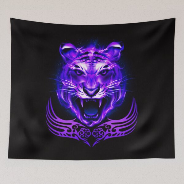 Item preview, Purple Blue Fire Tiger Cat designed and sold by Atteestude.