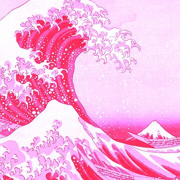 Kanagawa Japanese Art The Great Wave Pink