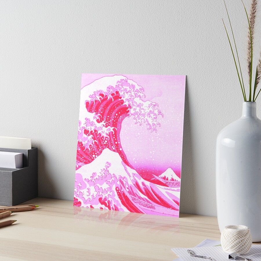 Kanagawa Japanese Art The Great Wave Pink
