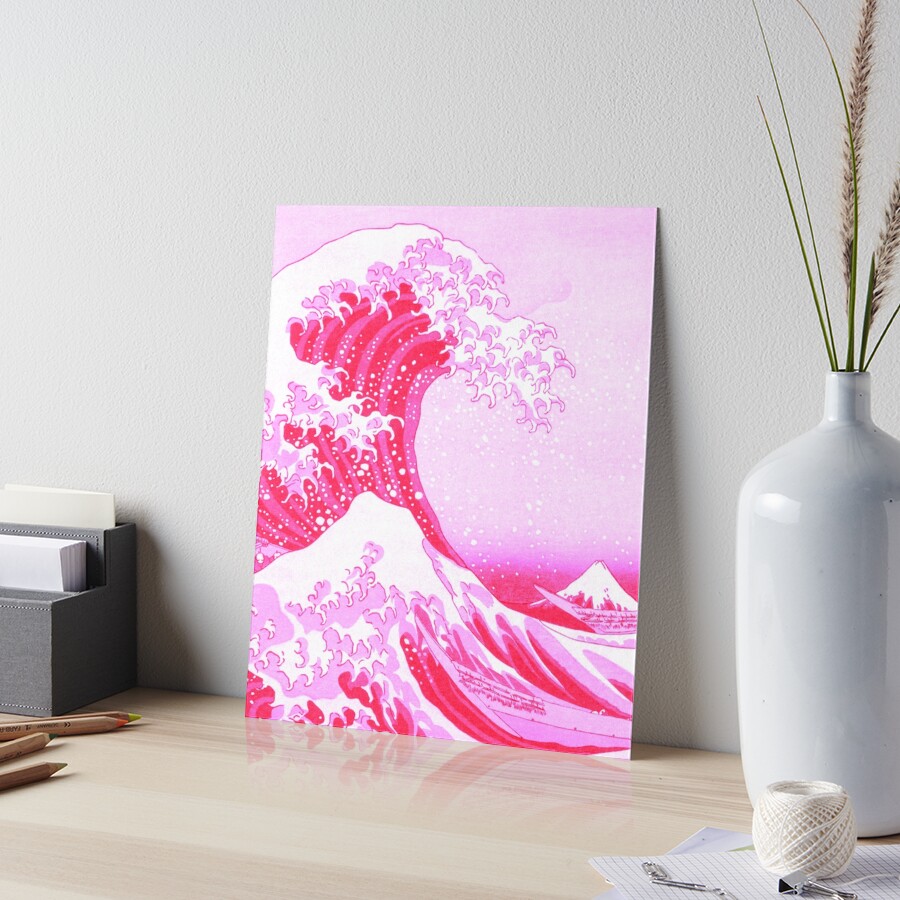 Kanagawa Japanese Art The Great Wave Pink