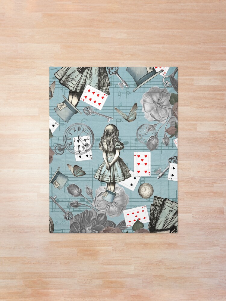 Alternate view of Alice In Wonderland Collage - Vintage Blue Comforter