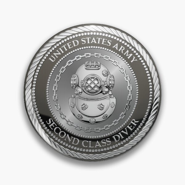 Item preview, U.S. Army Engineer Divers - Second-class Diver Badge Special Edition over White Leather designed and sold by Serge Averbukh Art Studio.