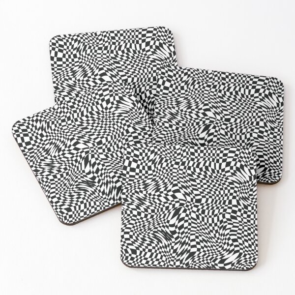 Item preview, black psychedelic pattern of vertical and horizontal lines designed and sold by EMEA.