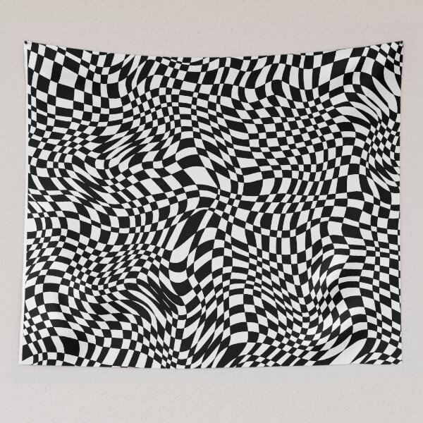 Item preview, black psychedelic pattern of vertical and horizontal lines designed and sold by EMEA.