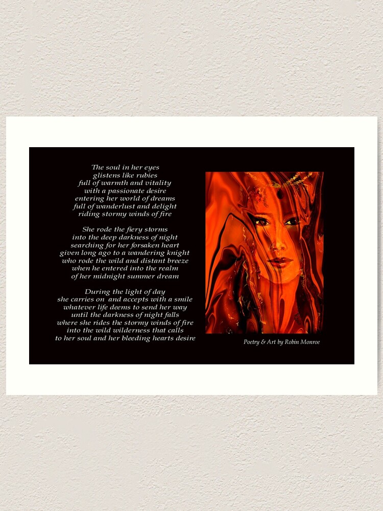 Poetry In Art Winds Of Fire Art Print By Myweb Redbubble