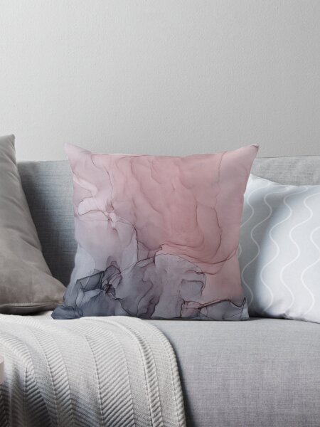 Vista previa del artículo con la obra «Blush and Grey Flowing Ombre Abstract 1», diseñado y vendido por Elizabeth  Karlson.
