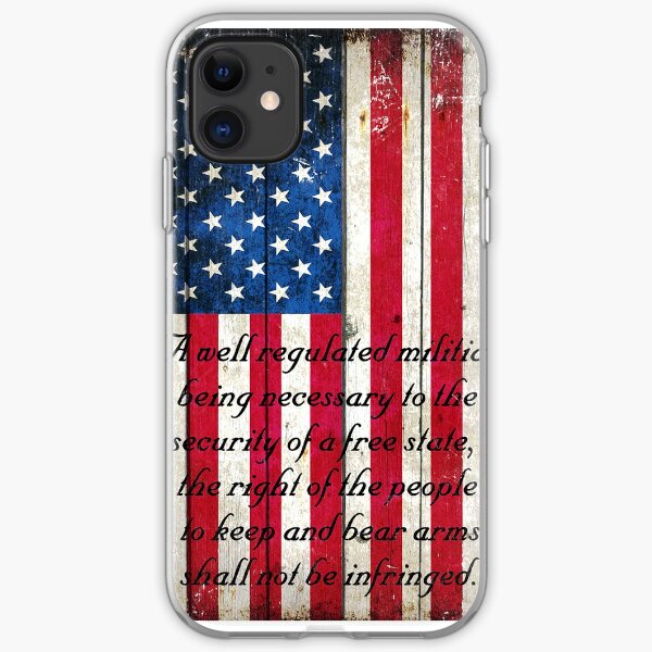 Vintage American Flag And 2nd Amendment On Old Wood Planks iPhone Soft Case