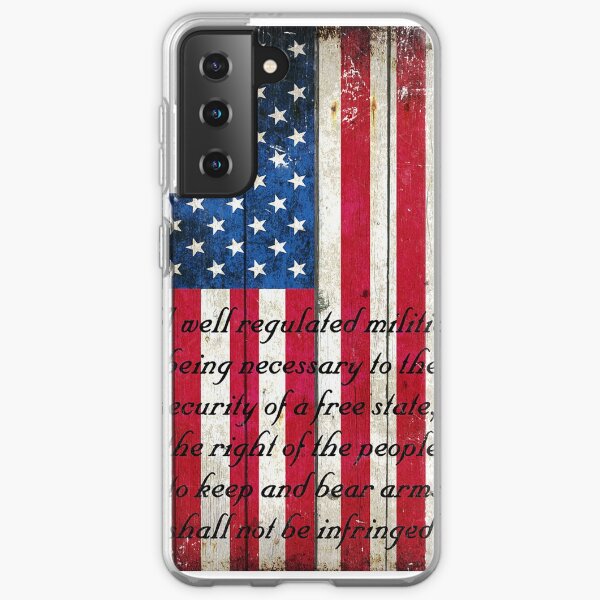 Vintage American Flag And 2nd Amendment On Old Wood Planks Samsung Galaxy Soft Case