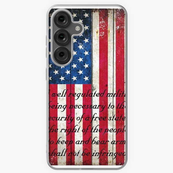 Item preview, Vintage American Flag And 2nd Amendment On Old Wood Planks designed and sold by MolonLabeArt.