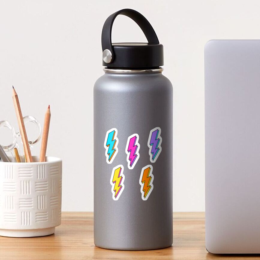 colorful lightning bolts Sticker