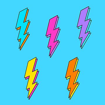 Artwork thumbnail, colorful lightning bolts by discostickers